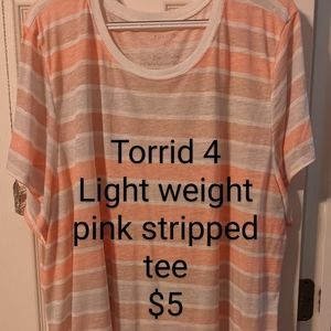 Torrid 4 Pink Stripped tee